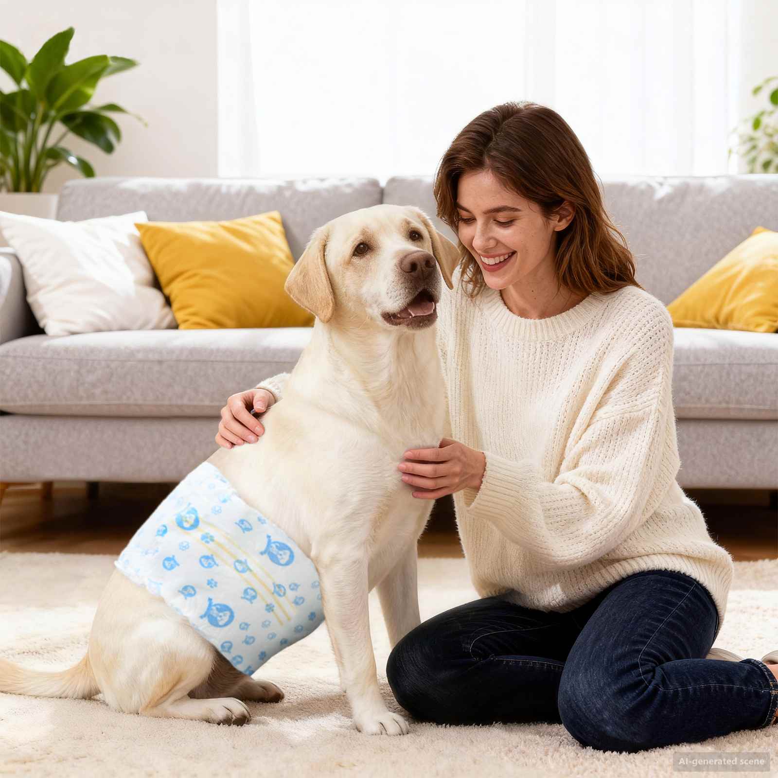 Eldobható hím kutya pelenka 30 pcs fehér xl