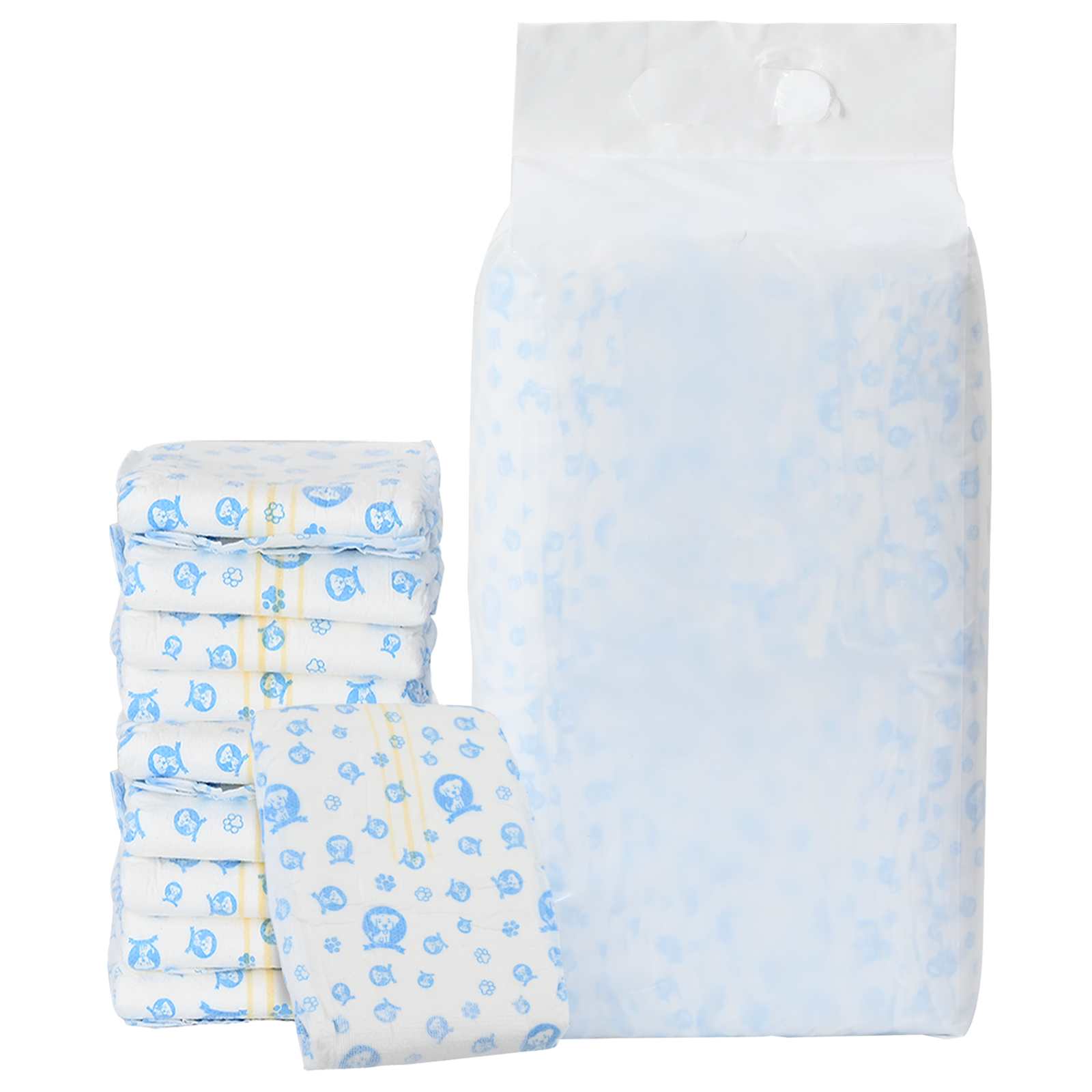 Eldobható hím kutya pelenka 30 pcs fehér xl