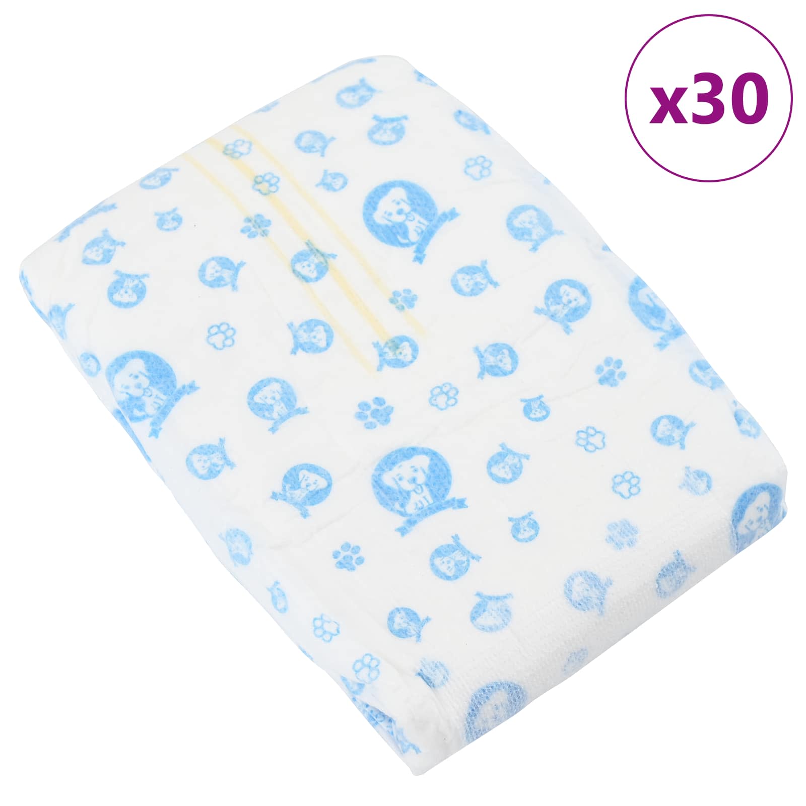 Eldobható hím kutya pelenka 30 pcs fehér xl