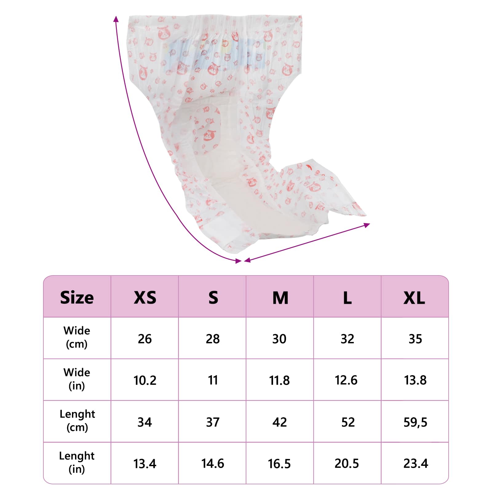 Eldobható kutyapelenka női 50 pcs fehér l