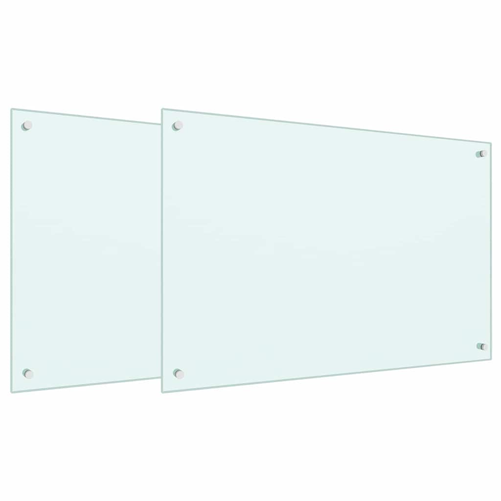 Konyhai hátfal 2 pcs fehér 90 x 60 cm edzett üveg