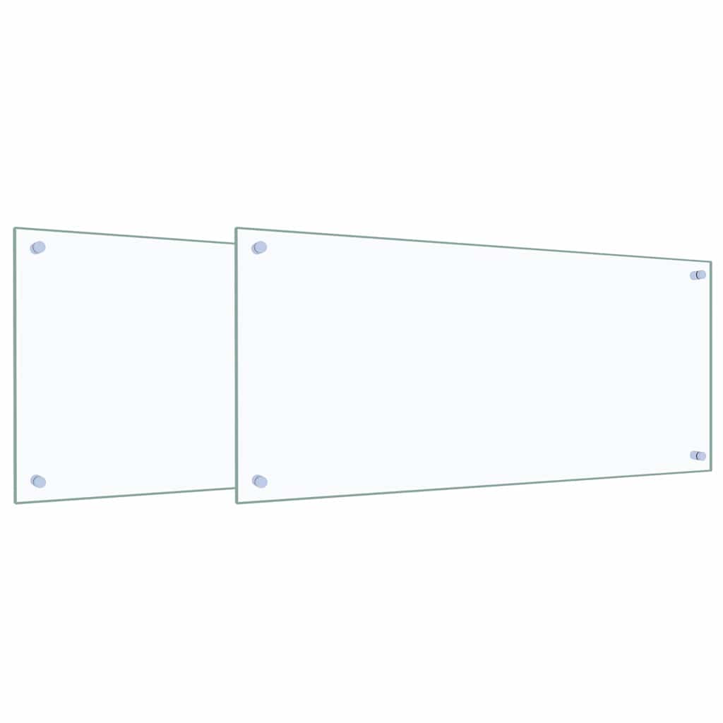 Konyhai hátfal 2 pcs átlátszó 90 x 40 cm edzett üveg