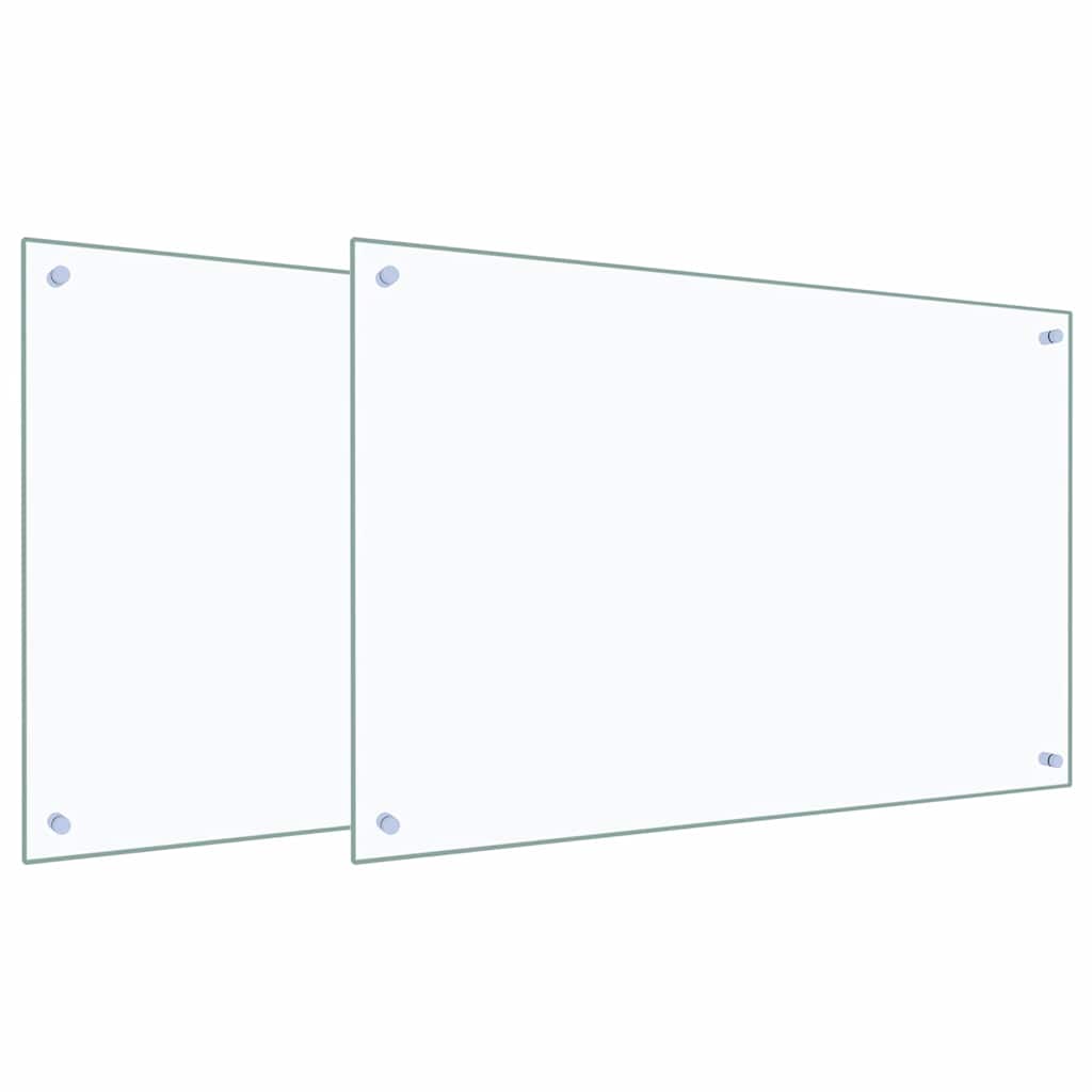 Konyhai hátfal 2 pcs átlátszó 90 x 60 cm edzett üveg
