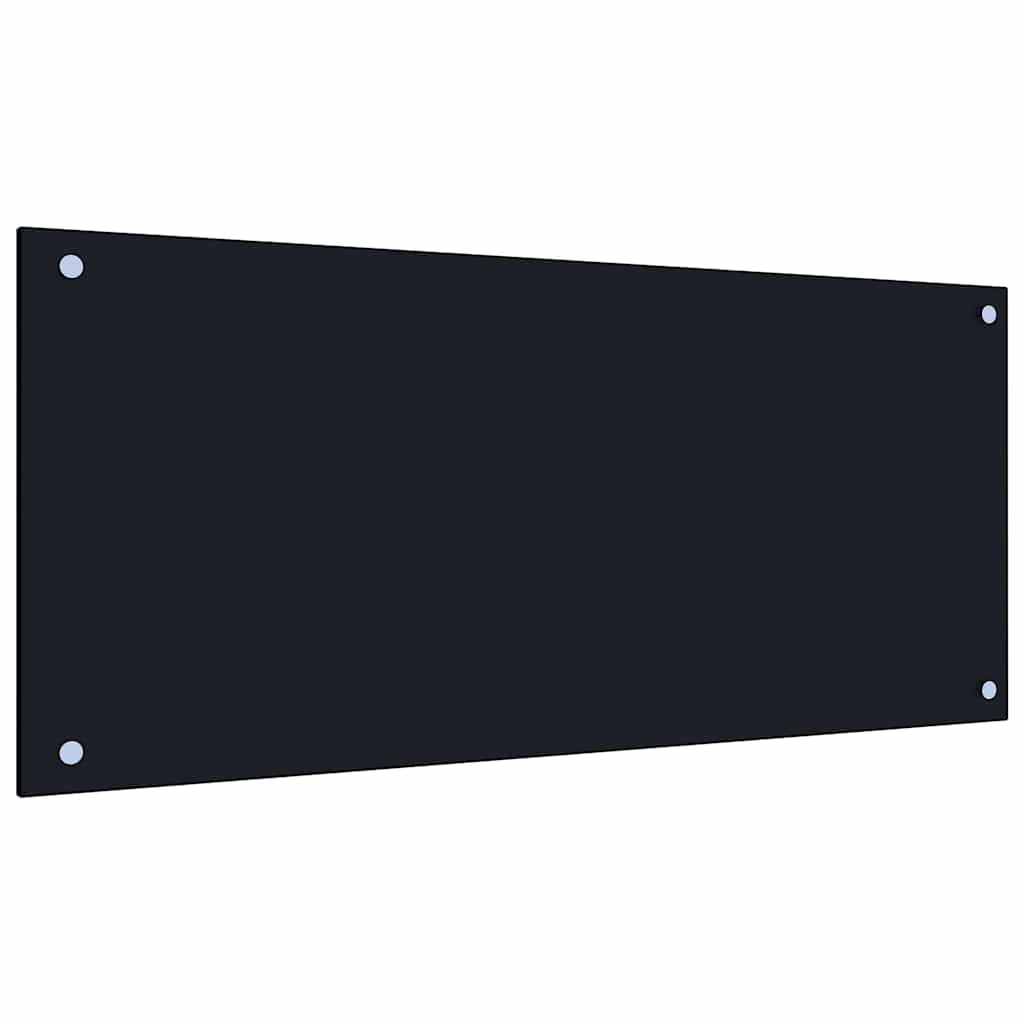 Konyhai hátfal 2 pcs fekete 90 x 40 cm edzett üveg