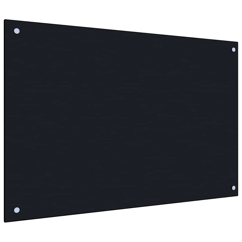 Konyhai hátfal 2 pcs fekete 90 x 60 cm edzett üveg