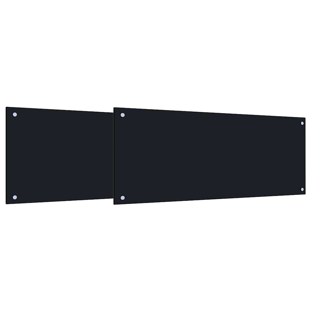 Konyhai hátfal 2 pcs fekete 100 x 40 cm edzett üveg