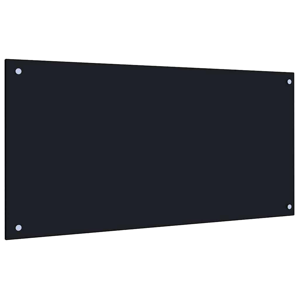 Konyhai hátfal 2 pcs fekete 100 x 50 cm edzett üveg