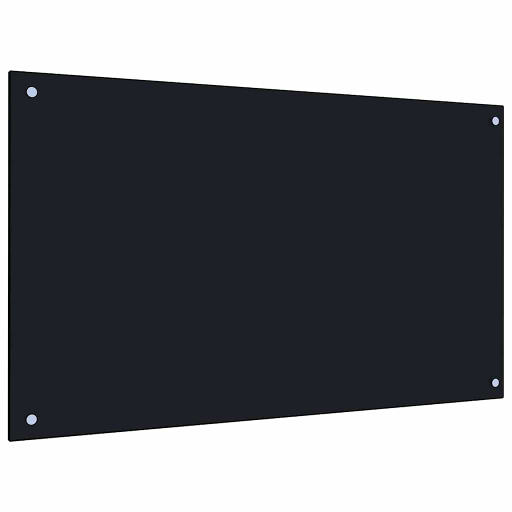 Konyhai hátfal 2 pcs fekete 100 x 60 cm edzett üveg