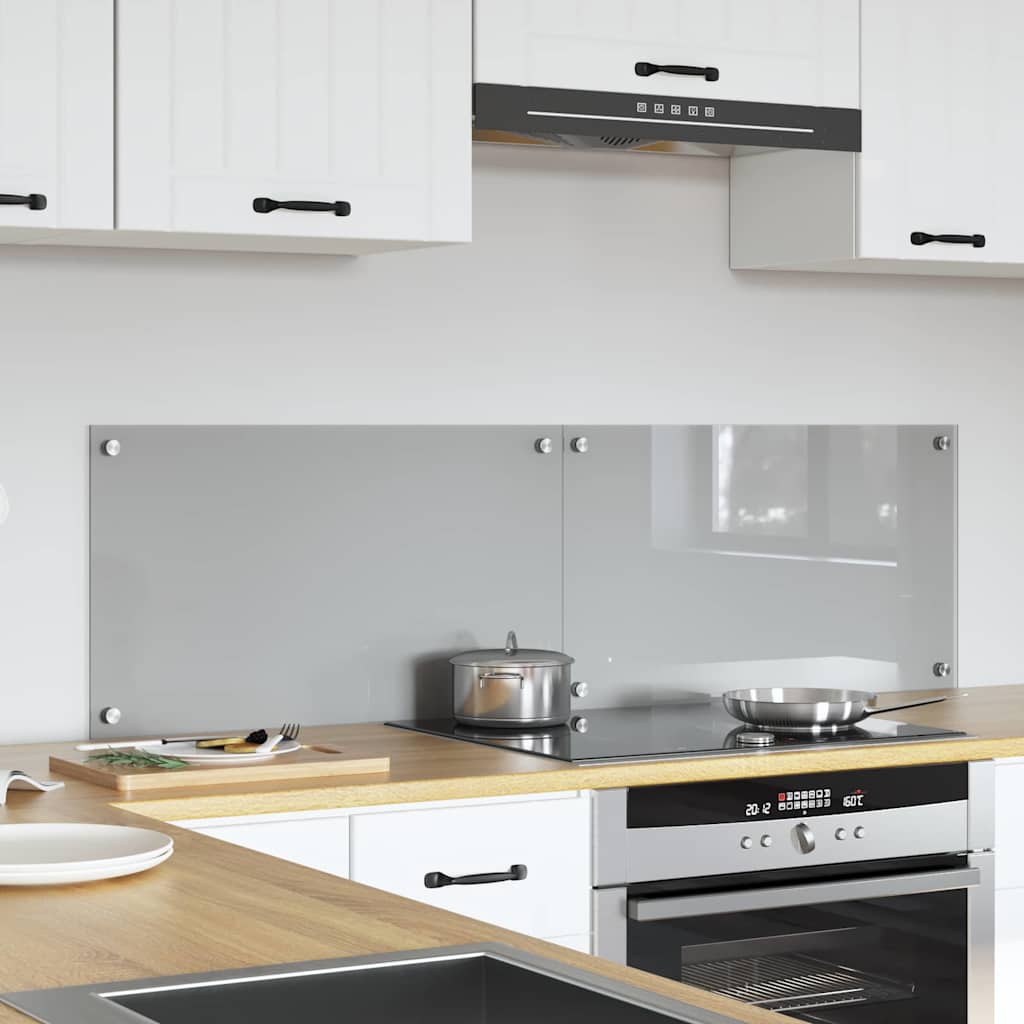 Konyhai hátfal 2 pcs világosszürke 70 x 40 cm edzett üveg