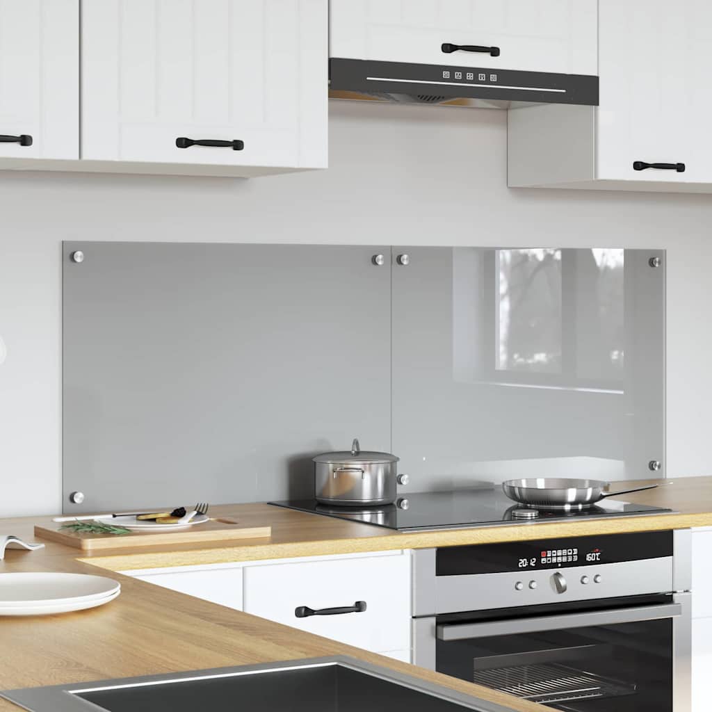 Konyhai hátfal 2 pcs világosszürke 70 x 50 cm edzett üveg