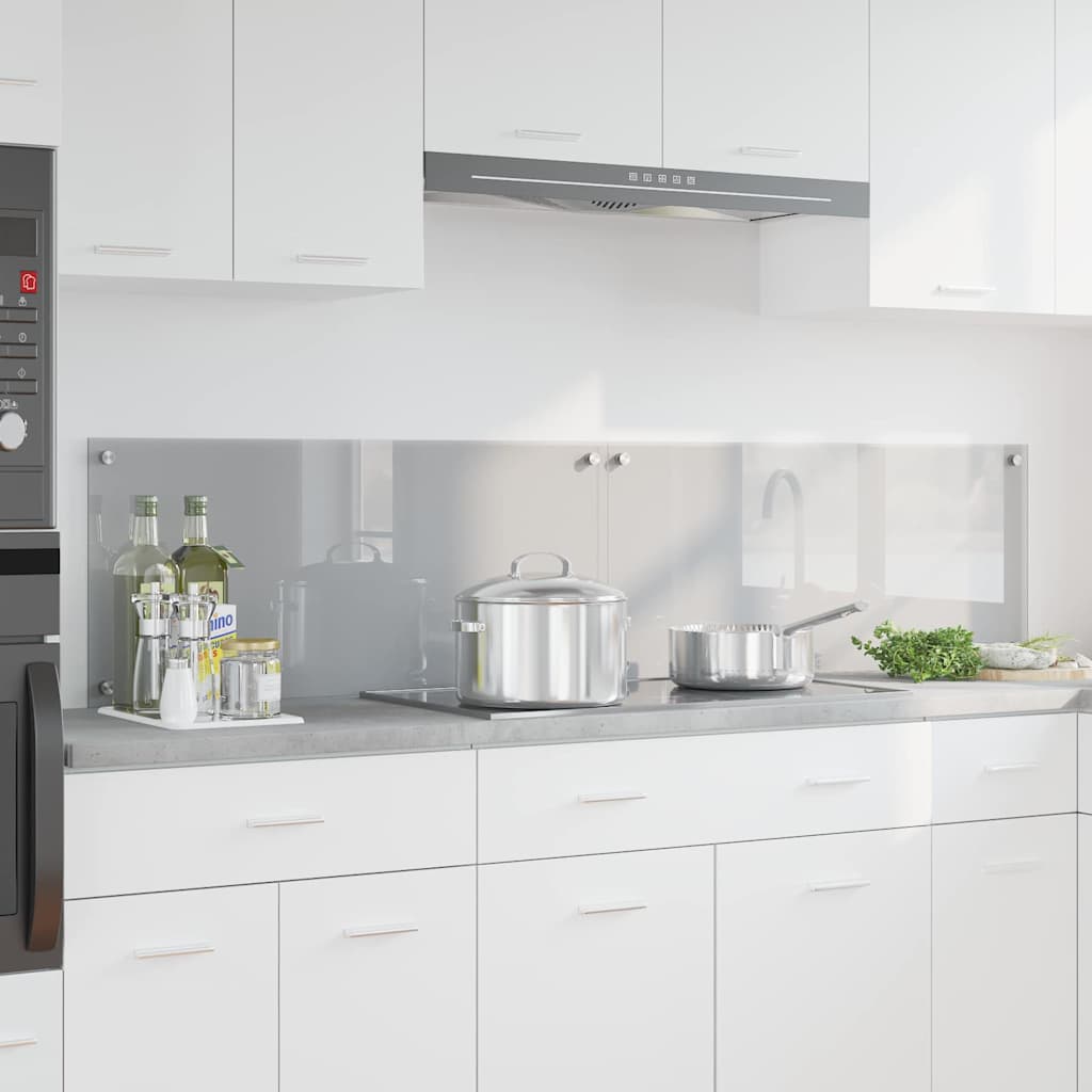 Konyhai hátfal 2 pcs világosszürke 90 x 40 cm edzett üveg
