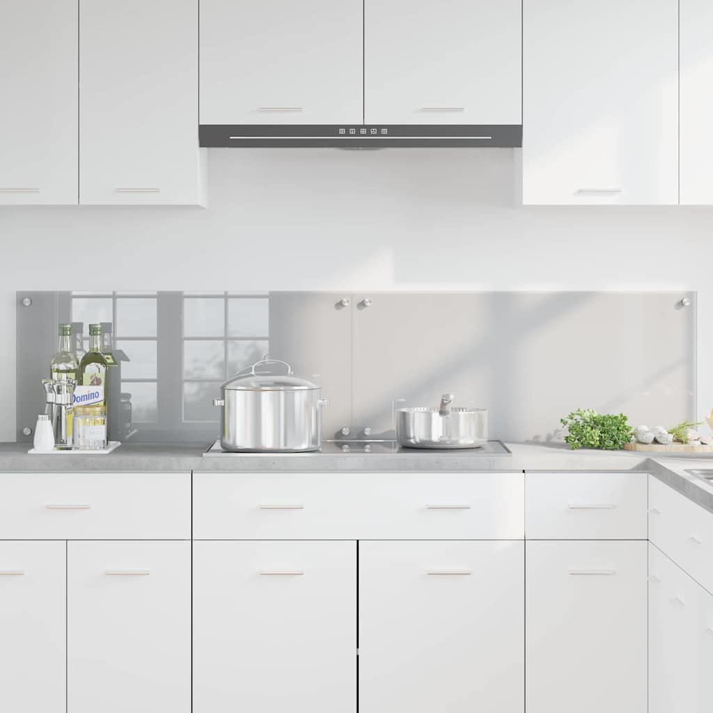 Konyhai hátfal 2 pcs világosszürke 90 x 40 cm edzett üveg