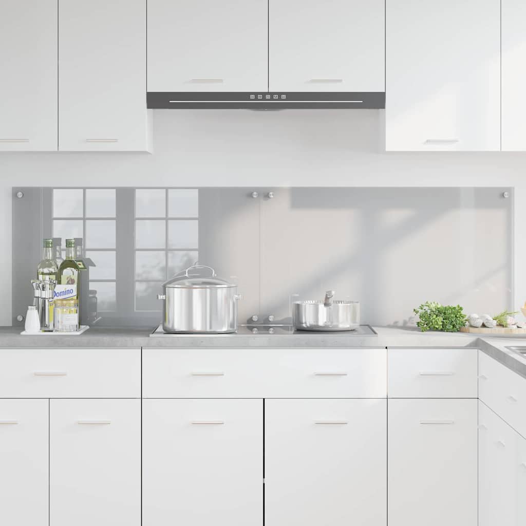 Konyhai hátfal 2 pcs világosszürke 90 x 50 cm edzett üveg