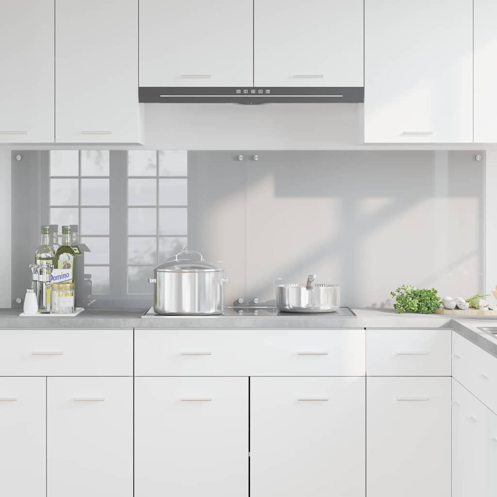 Konyhai hátfal 2 pcs világosszürke 90 x 60 cm edzett üveg