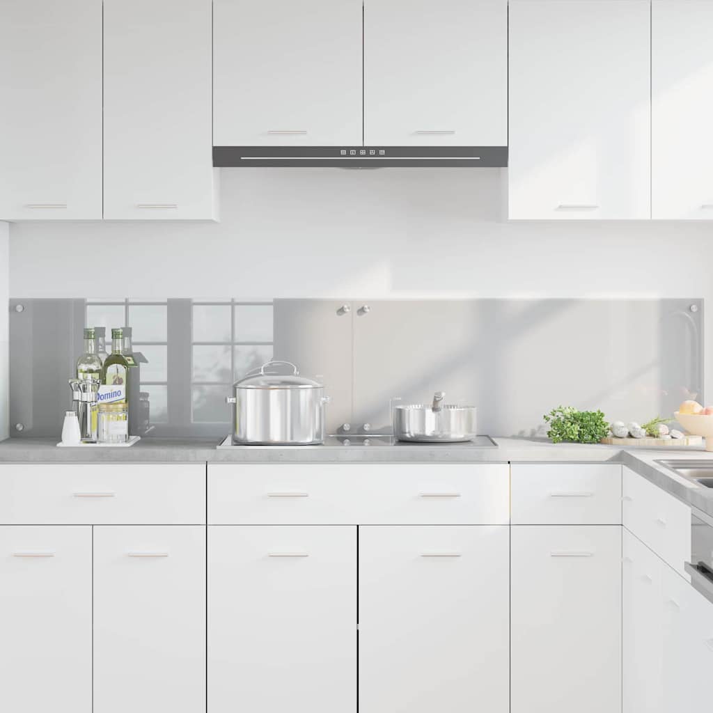 Konyhai hátfal 2 pcs világosszürke 100 x 40 cm edzett üveg