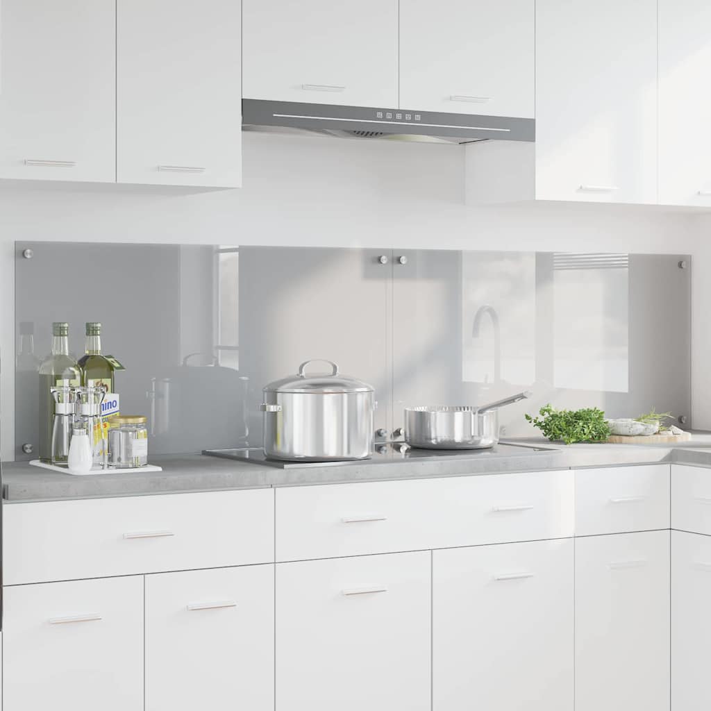 Konyhai hátfal 2 pcs világosszürke 100 x 50 cm edzett üveg