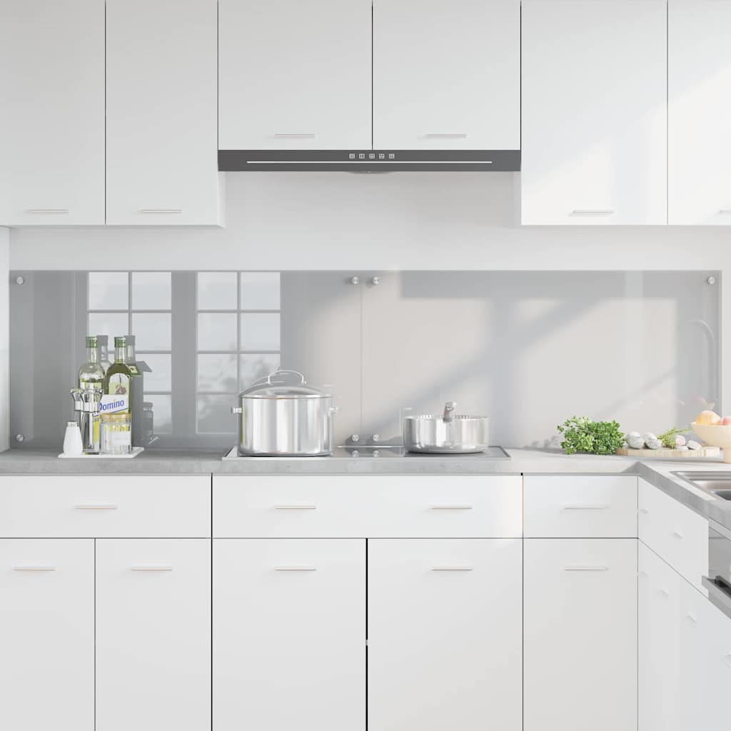 Konyhai hátfal 2 pcs világosszürke 100 x 50 cm edzett üveg