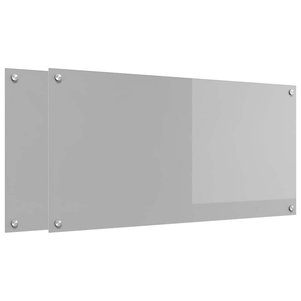 Konyhai hátfal 2 pcs világosszürke 100 x 50 cm edzett üveg