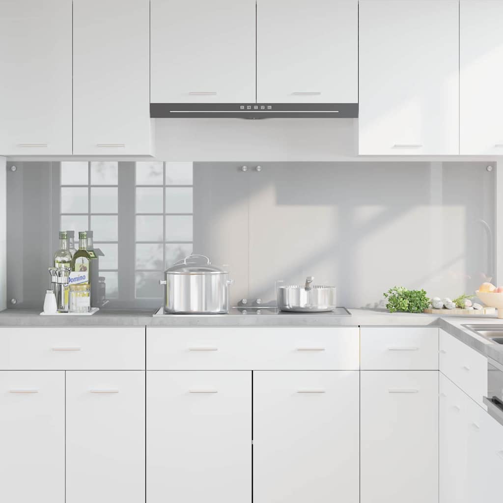 Konyhai hátfal 2 pcs világosszürke 100 x 60 cm edzett üveg