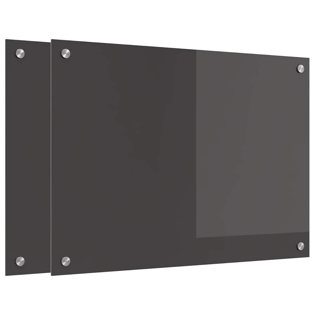 Konyhai hátfal 2 pcs sötétszürke 70 x 50 cm edzett üveg