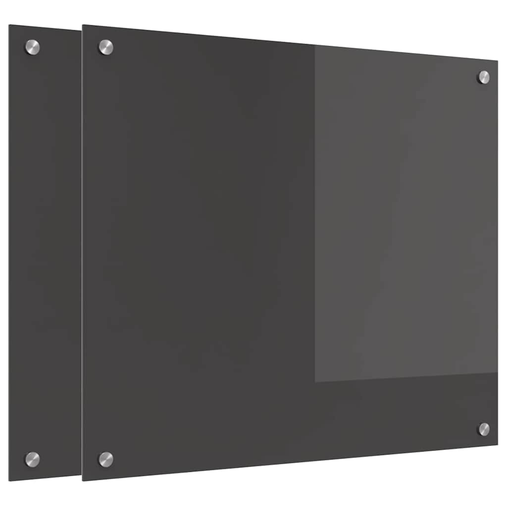 Konyhai hátfal 2 pcs sötétszürke 70 x 60 cm edzett üveg
