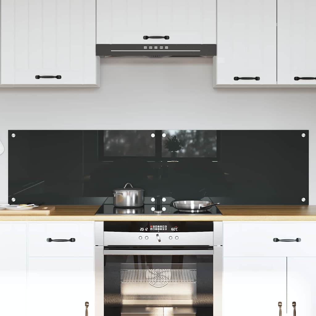 Konyhai hátfal 2 pcs sötétszürke 80 x 40 cm edzett üveg