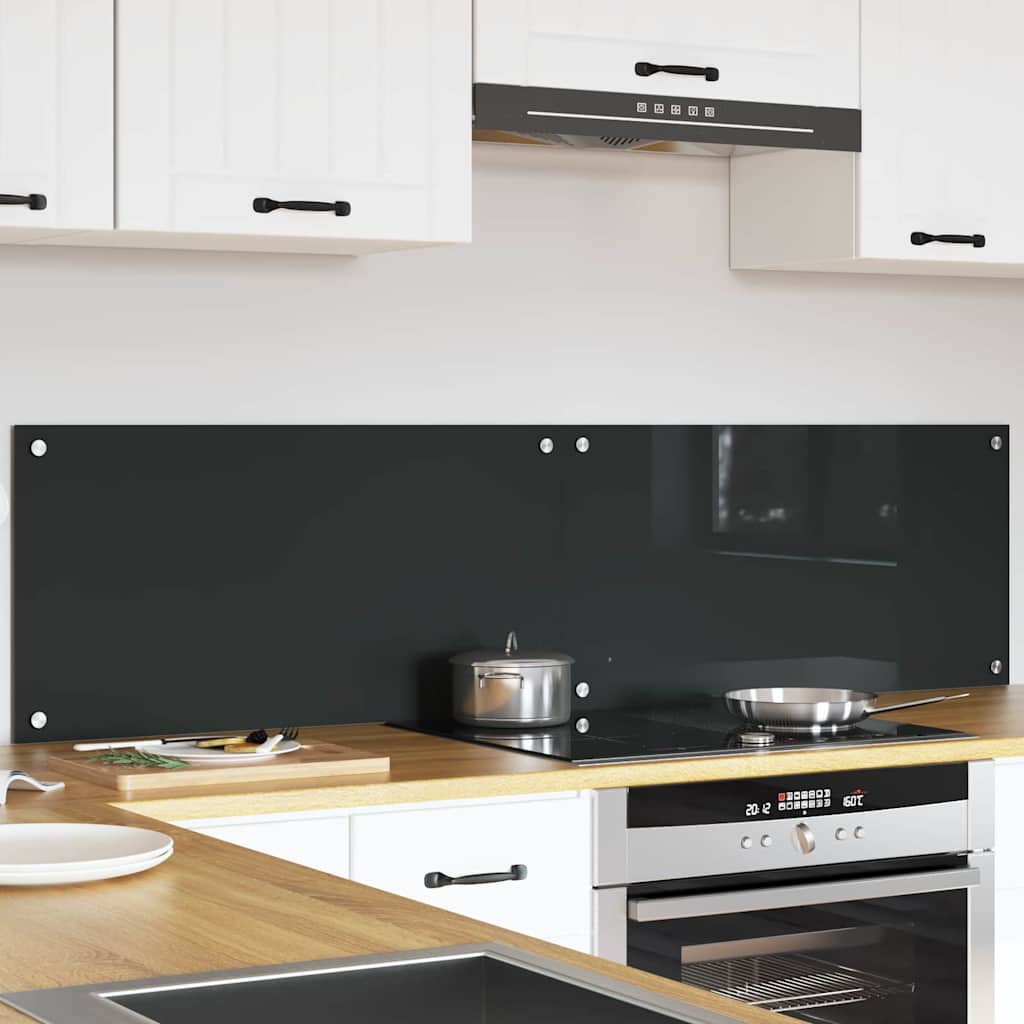 Konyhai hátfal 2 pcs sötétszürke 80 x 40 cm edzett üveg