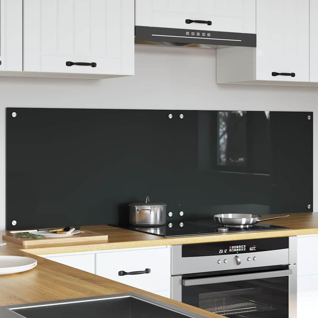 Konyhai hátfal 2 pcs sötétszürke 80 x 50 cm edzett üveg