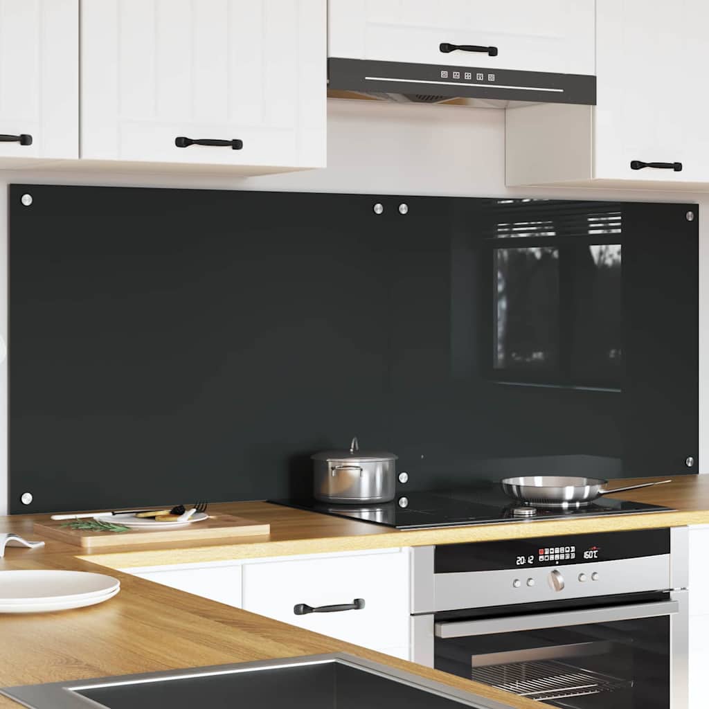 Konyhai hátfal 2 pcs sötétszürke 80 x 60 cm edzett üveg