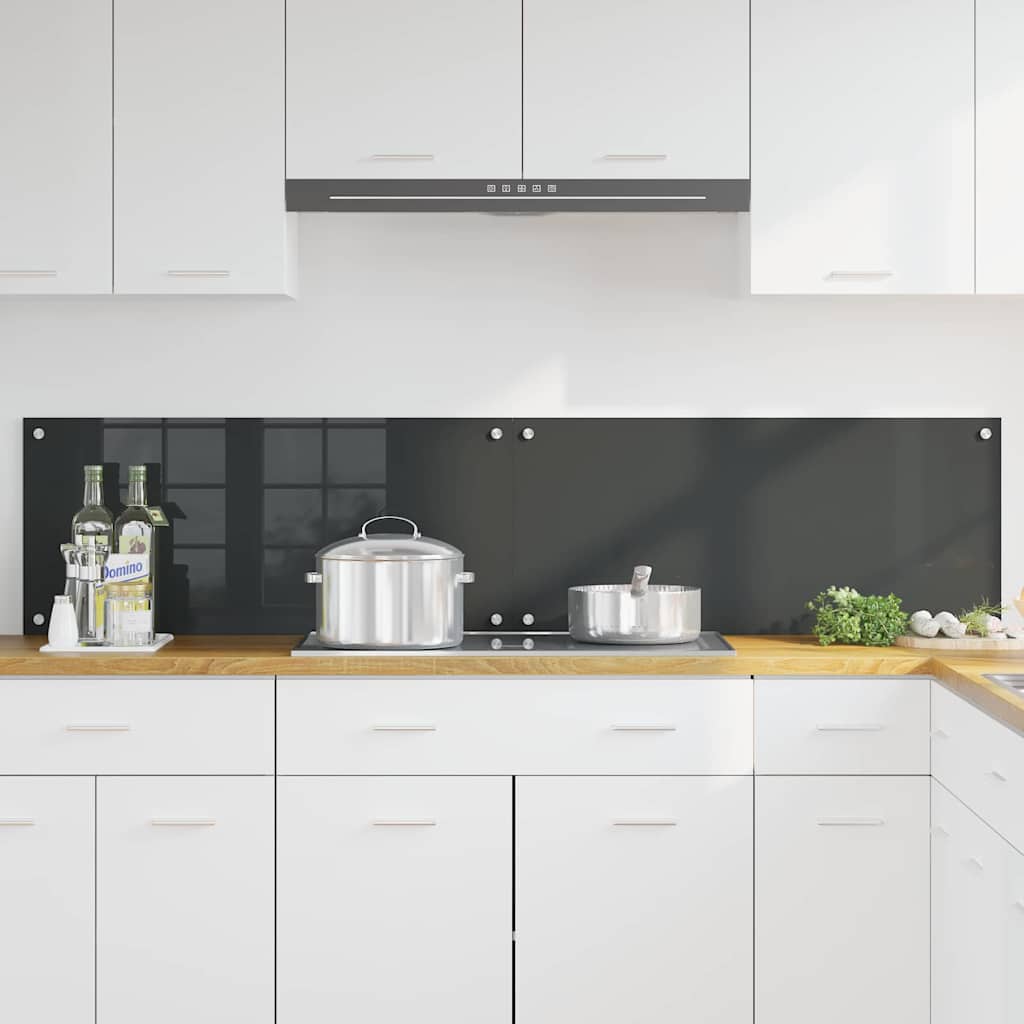 Konyhai hátfal 2 pcs sötétszürke 90 x 40 cm edzett üveg