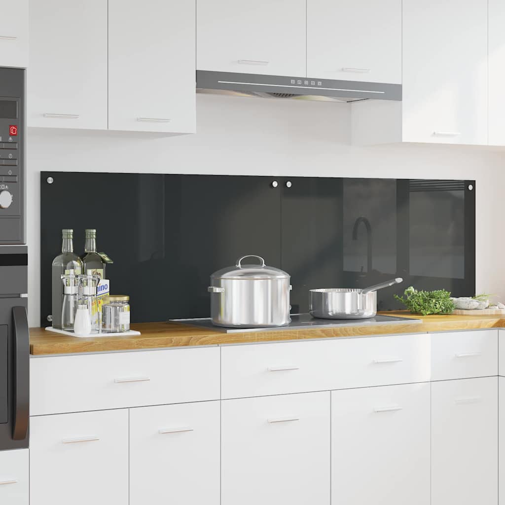 Konyhai hátfal 2 pcs sötétszürke 90 x 50 cm edzett üveg