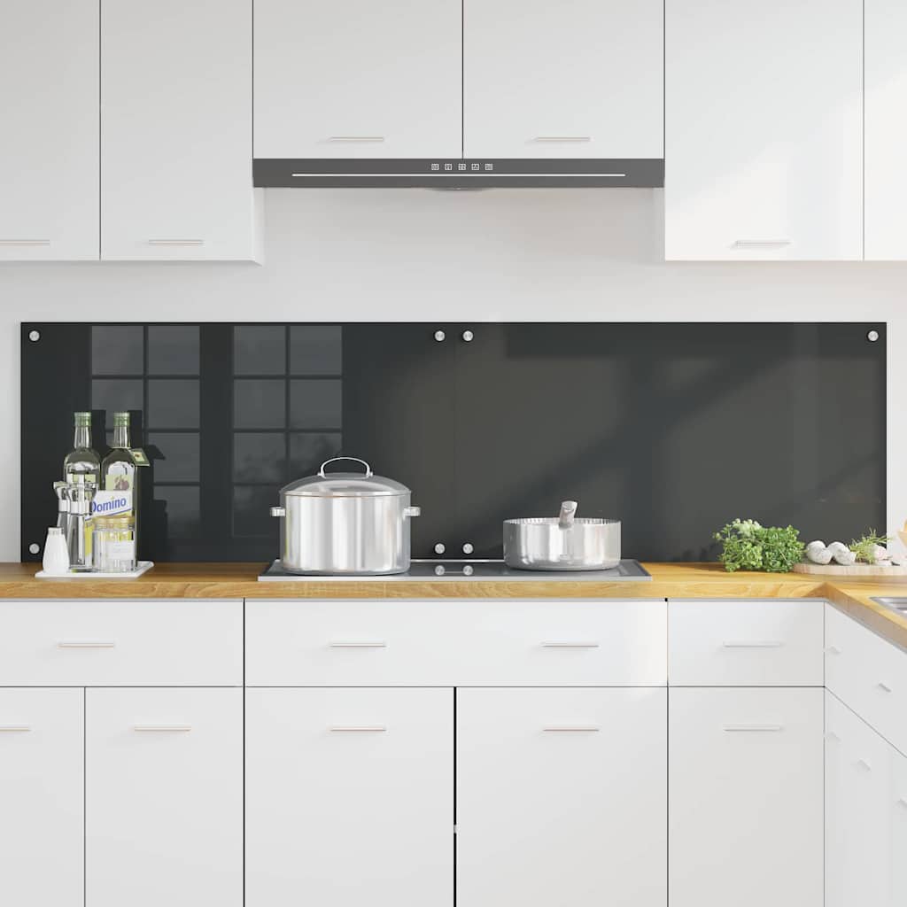 Konyhai hátfal 2 pcs sötétszürke 90 x 50 cm edzett üveg