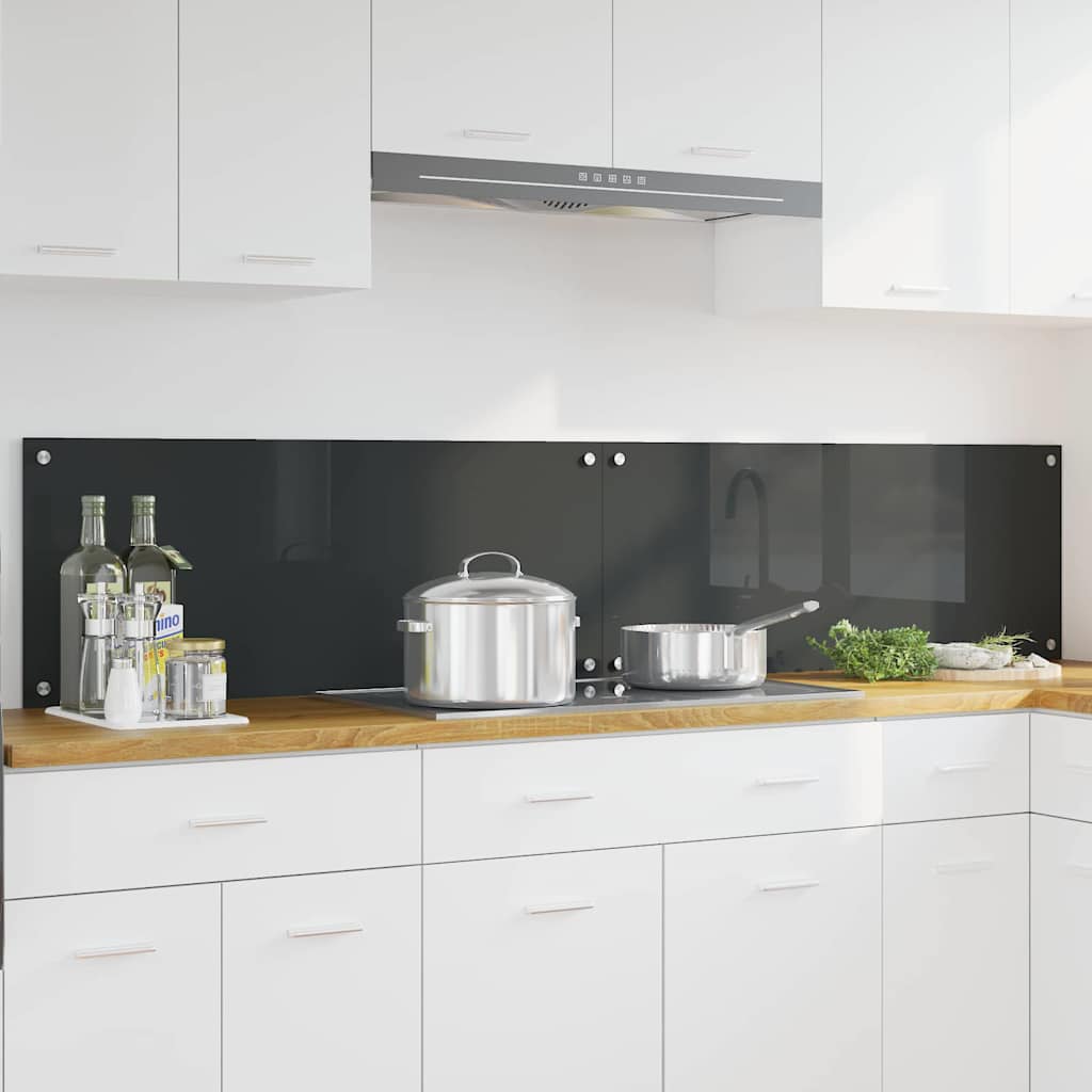 Konyhai hátfal 2 pcs sötétszürke 100 x 40 cm edzett üveg