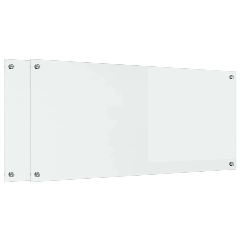Konyhai hátfal 2 pcs átlátszó 110 x 50 cm edzett üveg