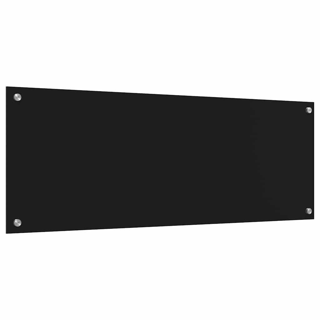 Konyhai hátfal 2 pcs fekete 110 x 40 cm edzett üveg