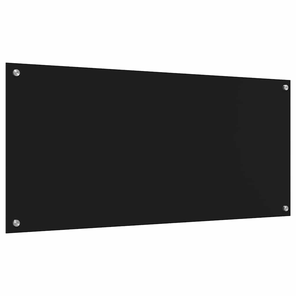 Konyhai hátfal 2 pcs fekete 110 x 50 cm edzett üveg
