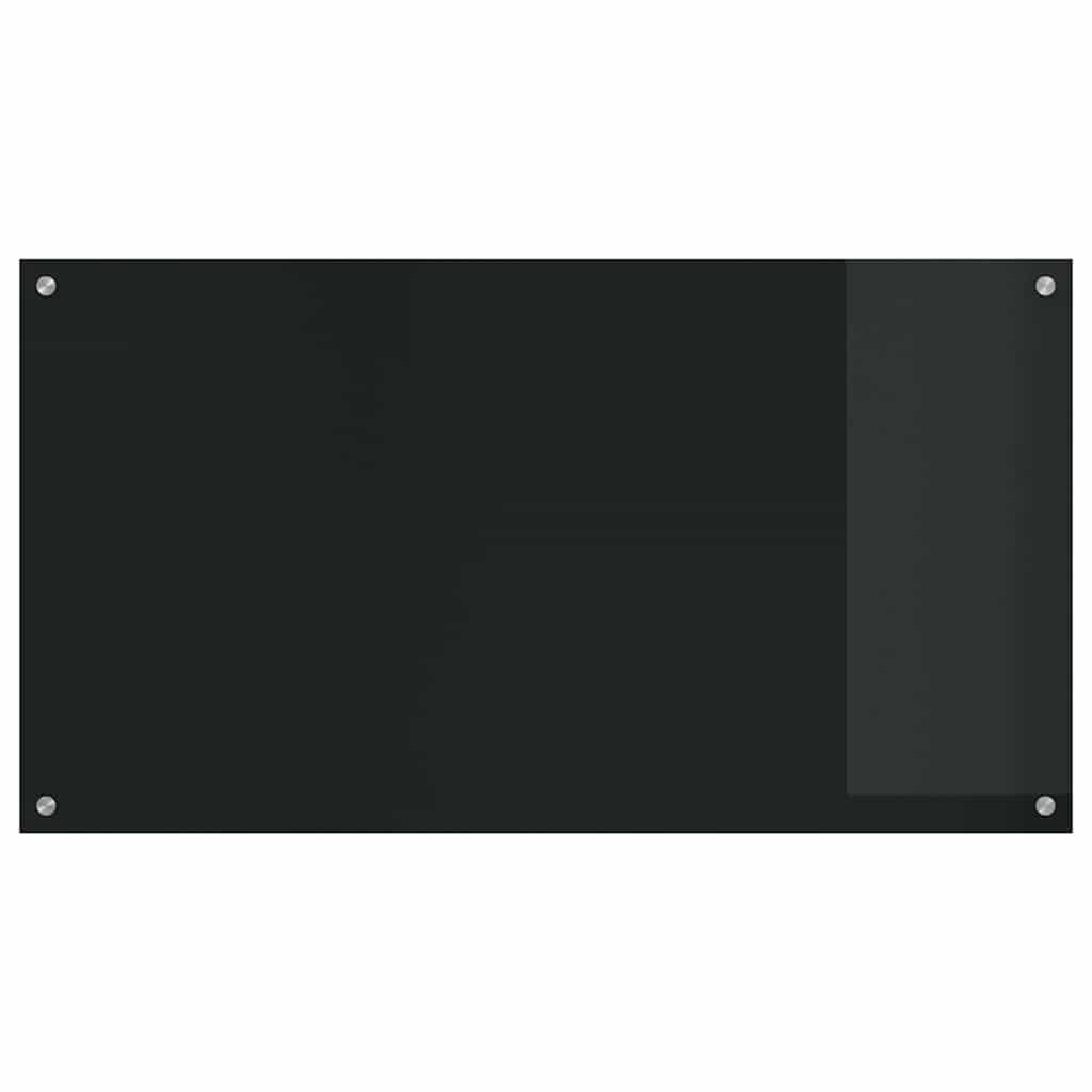 Konyhai hátfal 2 pcs fekete 110 x 60 cm edzett üveg