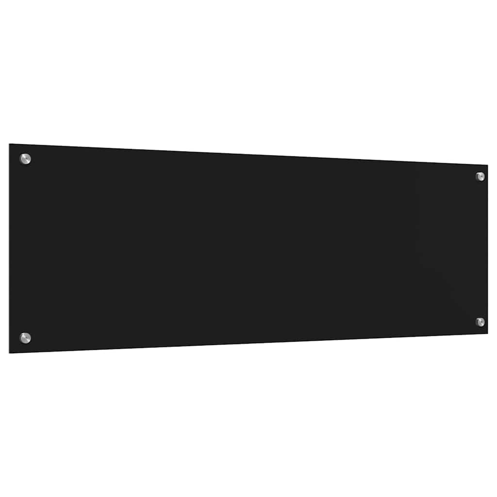 Konyhai hátfal 2 pcs fekete 120 x 40 cm edzett üveg