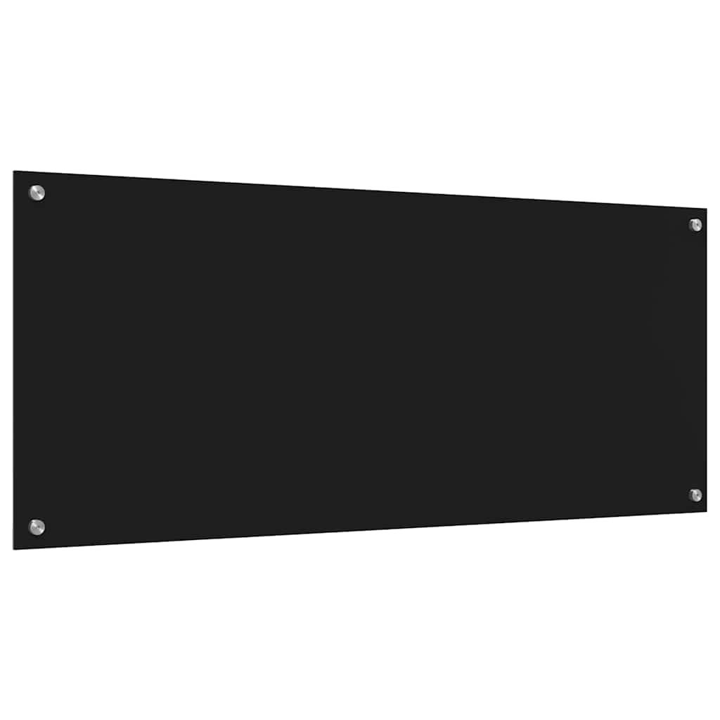 Konyhai hátfal 2 pcs fekete 120 x 50 cm edzett üveg