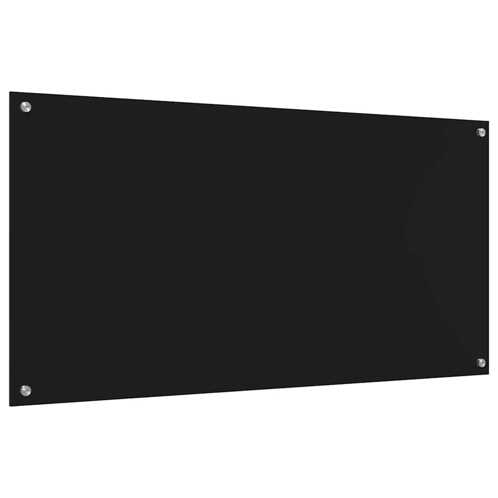 Konyhai hátfal 2 pcs fekete 120 x 60 cm edzett üveg