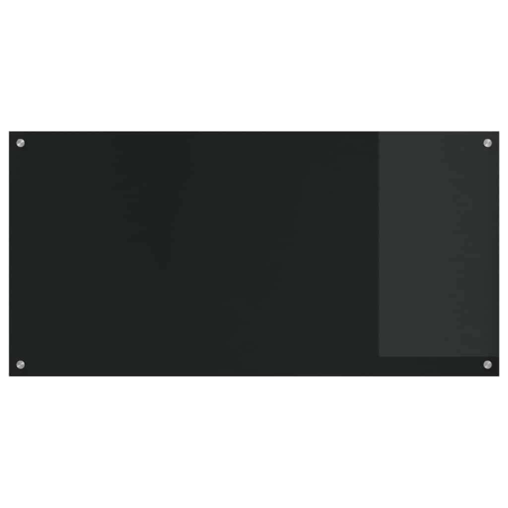 Konyhai hátfal 2 pcs fekete 120 x 60 cm edzett üveg