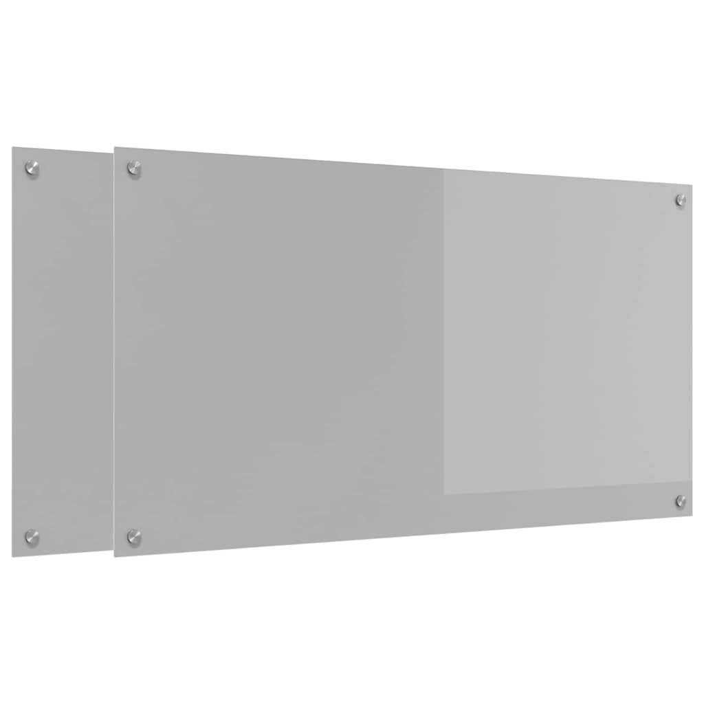 Konyhai hátfal 2 pcs világosszürke 110 x 60 cm edzett üveg