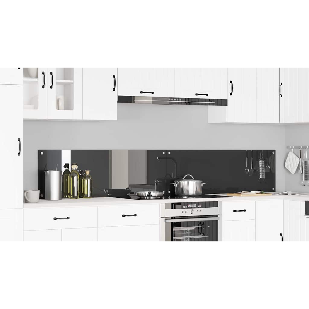Konyhai hátfal 2 pcs sötétszürke 120 x 40 cm edzett üveg