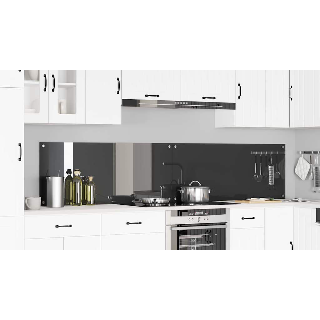 Konyhai hátfal 2 pcs sötétszürke 120 x 50 cm edzett üveg