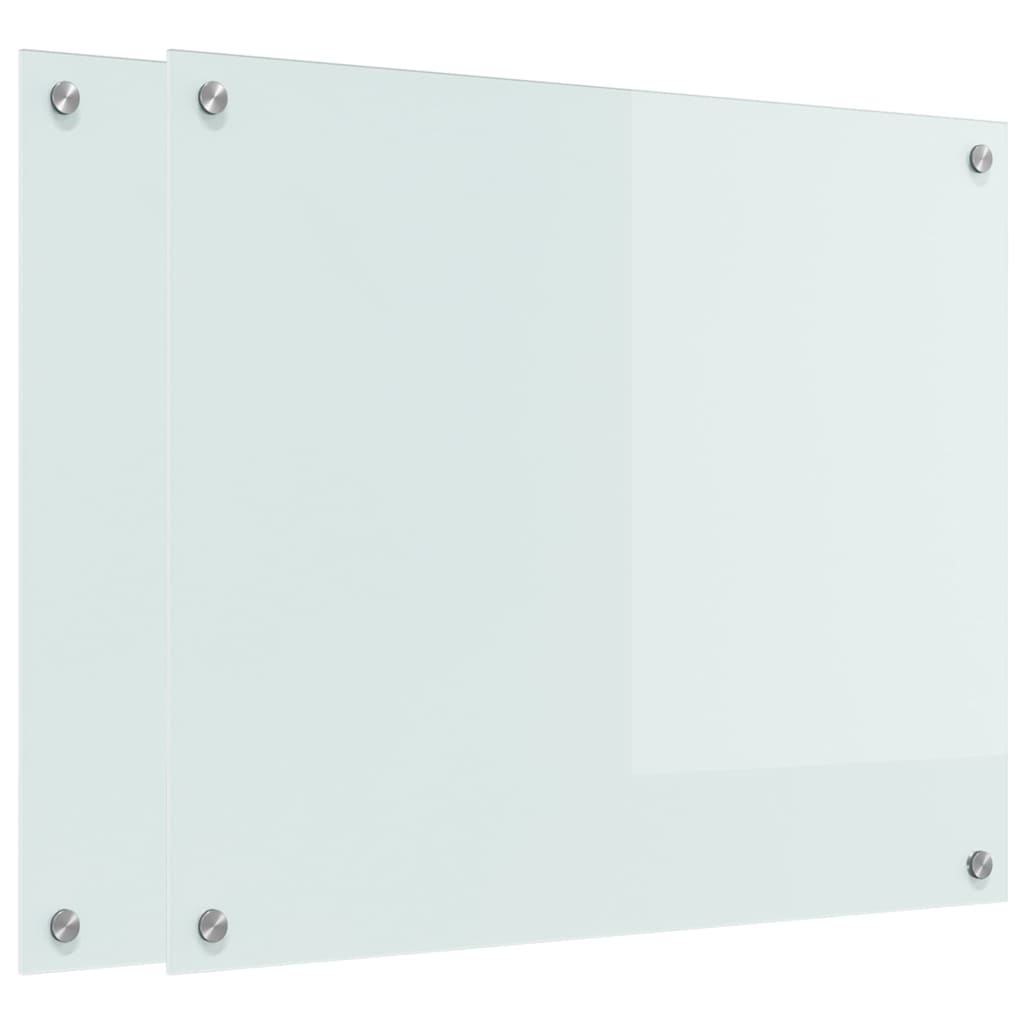 Konyhai hátfal 2 pcs fehér 70 x 60 cm edzett üveg