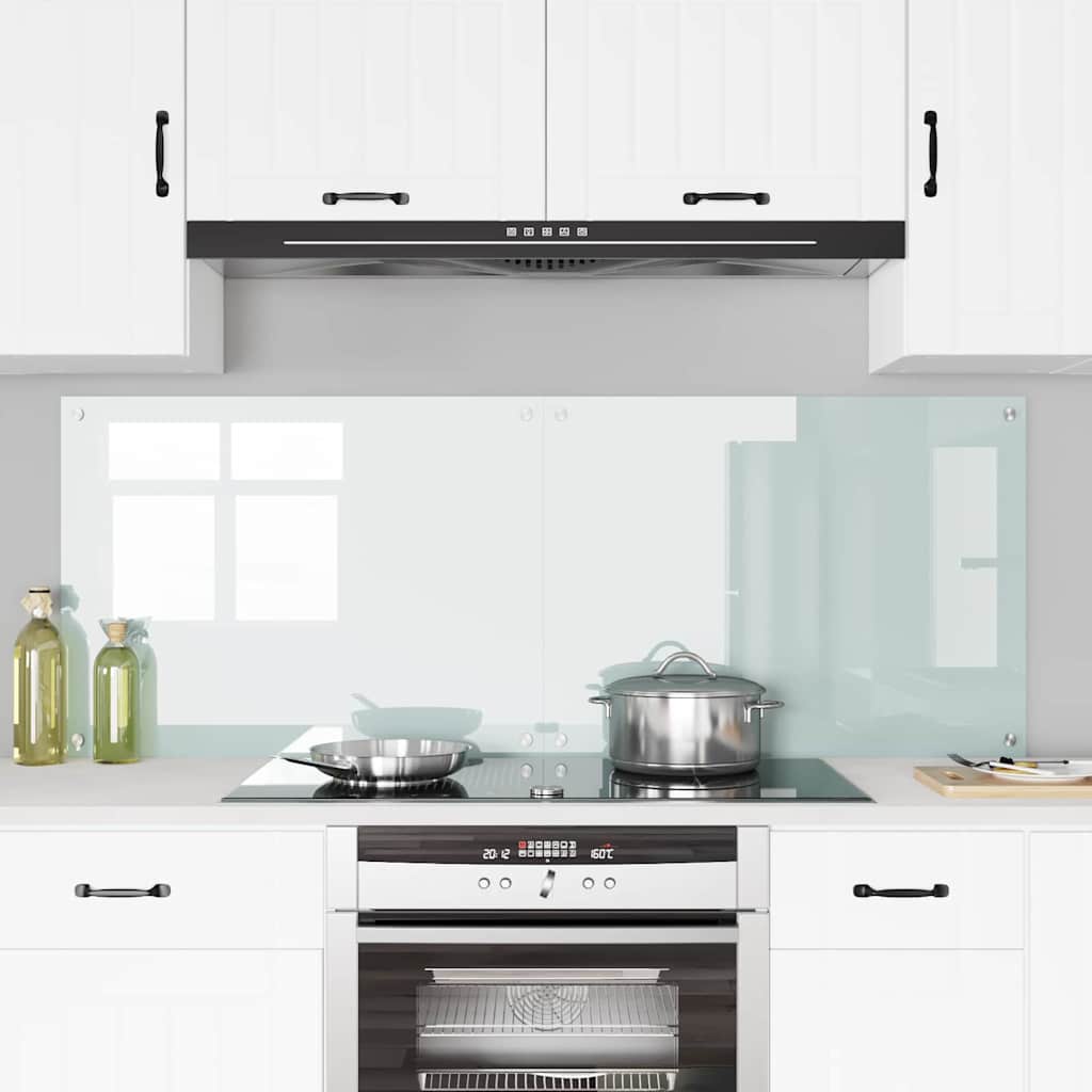 Konyhai hátfal 2 pcs fehér 80 x 60 cm edzett üveg