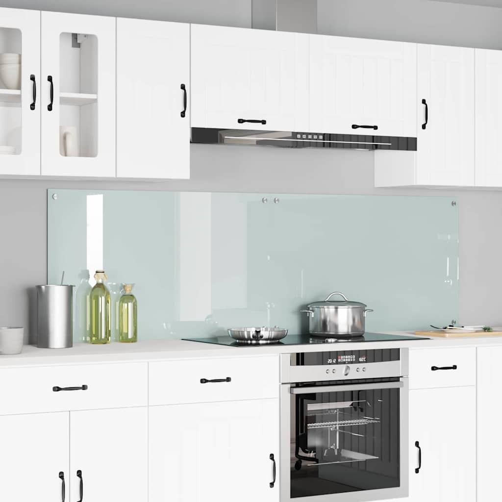 Konyhai hátfal 2 pcs fehér 100 x 60 cm edzett üveg
