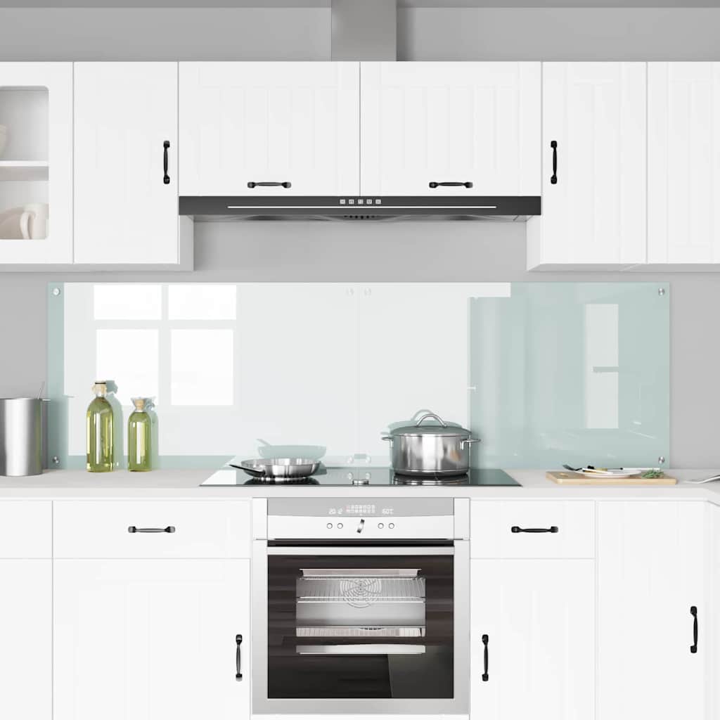 Konyhai hátfal 2 pcs fehér 100 x 60 cm edzett üveg