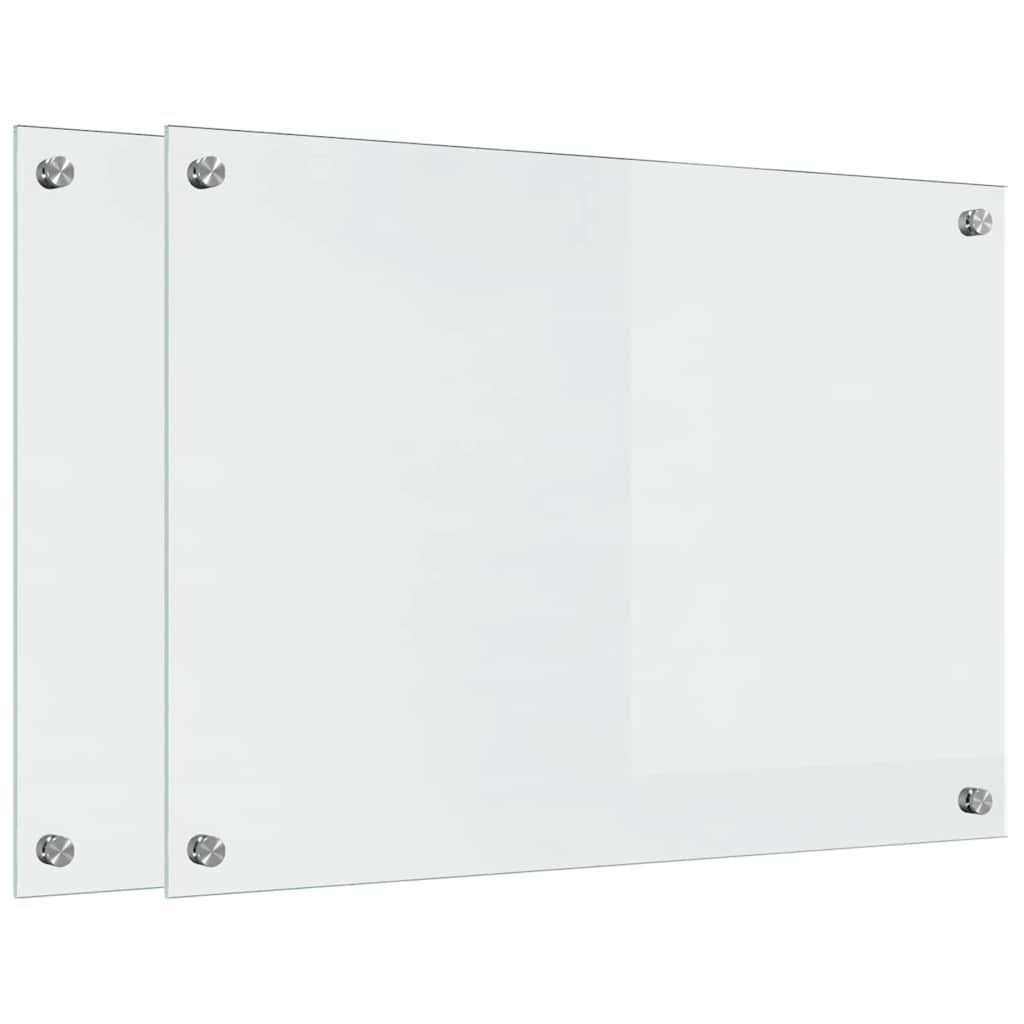 Konyhai hátfal 2 pcs átlátszó 70 x 50 cm edzett üveg