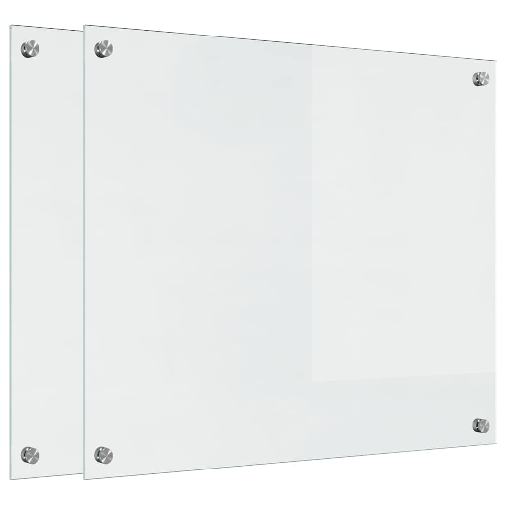 Konyhai hátfal 2 pcs átlátszó 70 x 60 cm edzett üveg